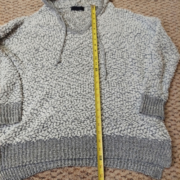 MOD Popcorn Sweater Women's Small Knit Hoodie Pullover Beige Gray Casual Shirt - Picture 6 of 12